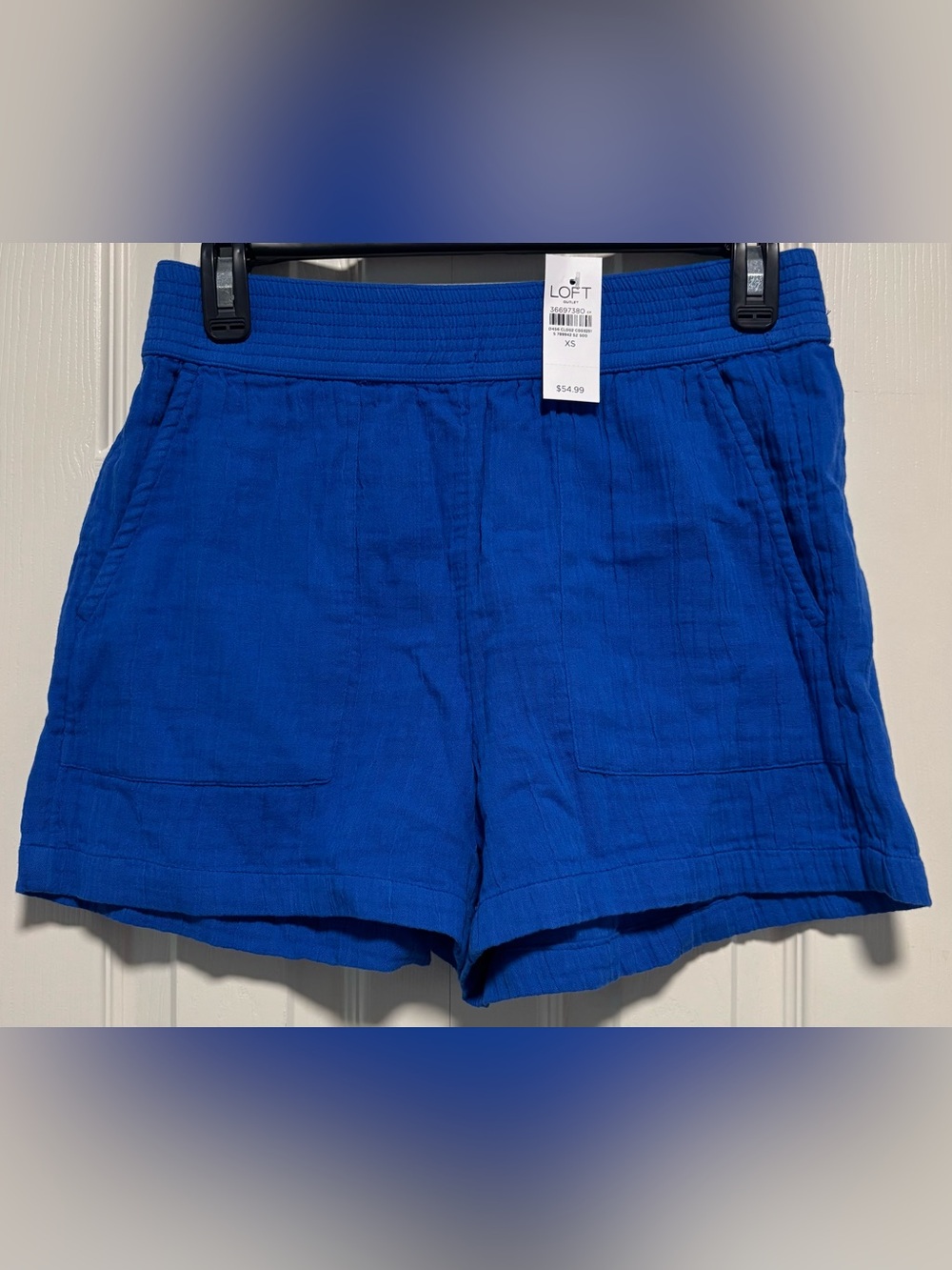 NWT LOFT Blue Elastic-Waist Casual Shorts